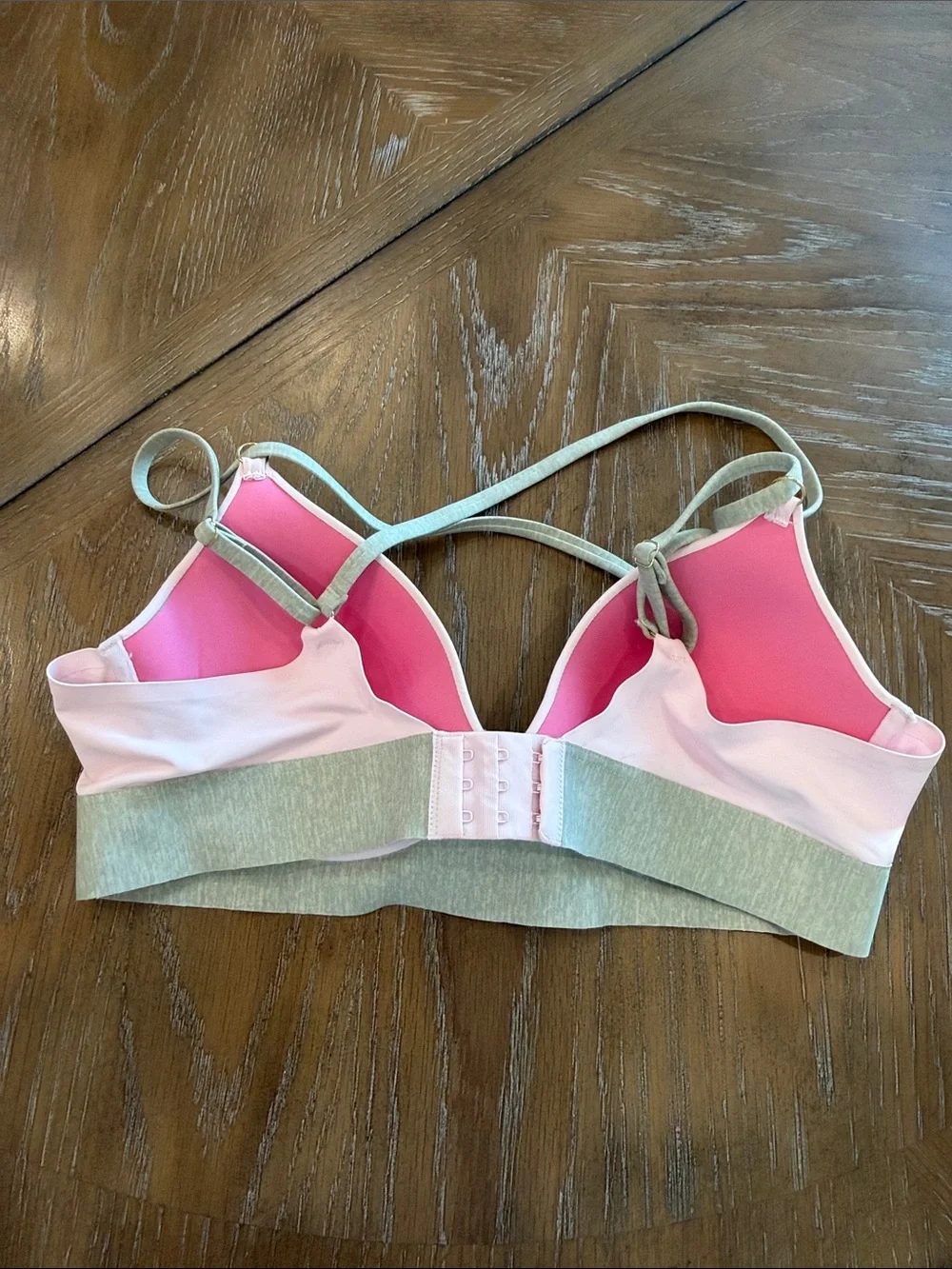 PINK Victoria's Secret Pale Pink Push-Up Bralette with Heathered Band